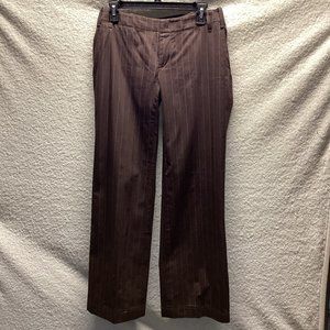 Banana Republic size 4 STRETCH style white  pin stripes brown pants